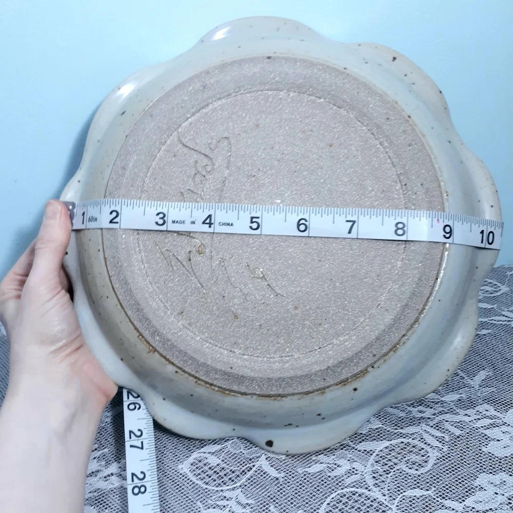 Joel Edwards Chip and Dip Plate Hand Thrown Studio Art Pottery Bowl Wheatberry